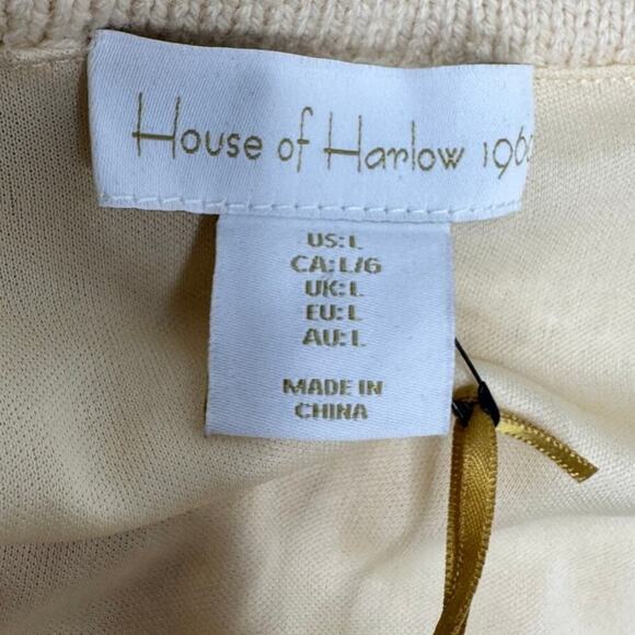 NEW House of Harlow 1960 Cream Crochet Dress Size Large - Picture 9 of 14